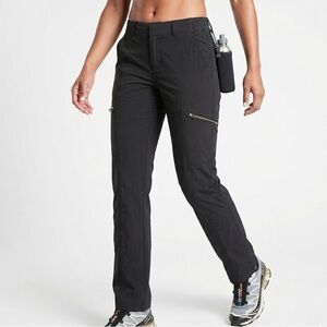 Athleta Palisade Hiking Pants Black Size 4 Tall 32" Inseam Zipper Pockets NWOT